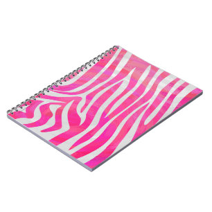 Zebra Hot Pink en White Print Notitieboek