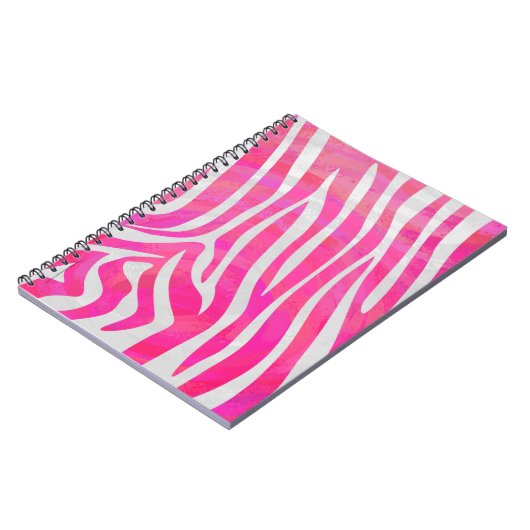 Zebra Hot Pink en White Print Notitieboek (Linkerzijde)