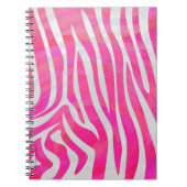 Zebra Hot Pink en White Print Notitieboek (Voorkant)