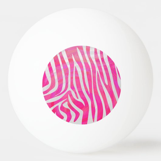 Zebra Hot Pink en White Print Pingpongbal (Voorkant)