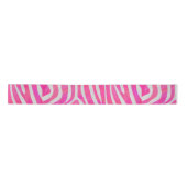 Zebra Hot Pink en White Print Satijnen Lint (Voorkant)