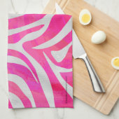Zebra Hot Pink en White Print Theedoek (Quarter Fold)