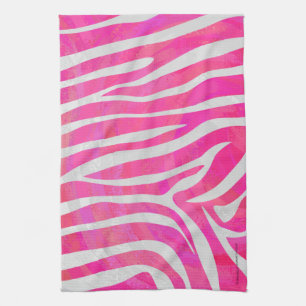 Zebra Hot Pink en White Print Theedoek