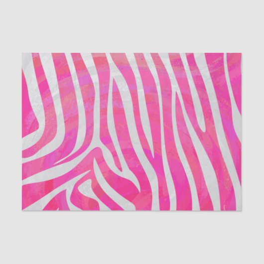 Zebra Hot Pink en White Print Tissuepapier (Voorkant)