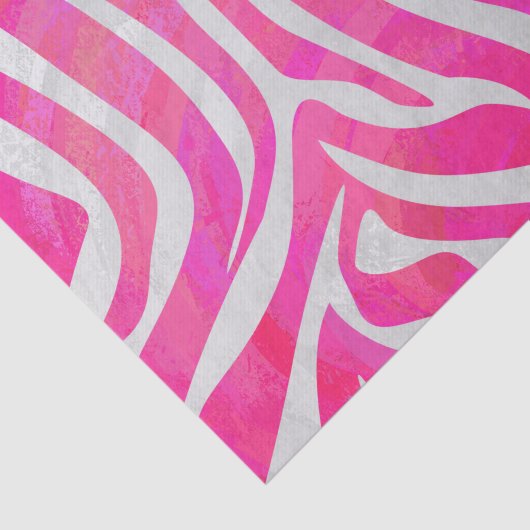 Zebra Hot Pink en White Print Tissuepapier (Detail)
