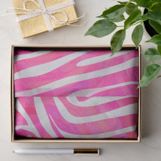 Zebra Hot Pink en White Print Tissuepapier (Geschenk)