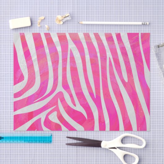 Zebra Hot Pink en White Print Tissuepapier (Craft)