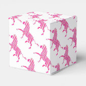 Zebra Hot Pink en White Silhouette Bedankdoosjes (Achterkant)