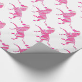 Zebra Hot Pink en White Silhouette Cadeaupapier (Hoek)