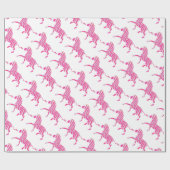 Zebra Hot Pink en White Silhouette Cadeaupapier (Vlak)