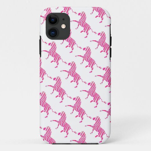 Zebra Hot Pink en White Silhouette Case-Mate iPhone Case (Achterkant)