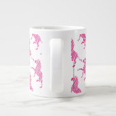 Zebra Hot Pink en White Silhouette Grote Koffiekop (Achterkant)