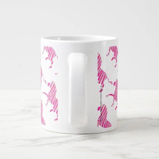 Zebra Hot Pink en White Silhouette Grote Koffiekop (Achterkant)