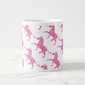 Zebra Hot Pink en White Silhouette Grote Koffiekop (Voorkant)