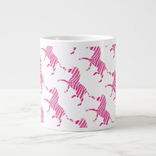 Zebra Hot Pink en White Silhouette Grote Koffiekop