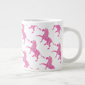Zebra Hot Pink en White Silhouette Grote Koffiekop (Rechts)