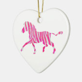 Zebra Hot Pink en White Silhouette Keramisch Ornament (Links)