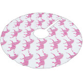 Zebra Hot Pink en White Silhouette Kerstboom Rok (Gekanteld)