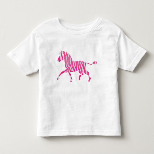 Zebra Hot Pink en White Silhouette Kinder Shirts (Voorkant)