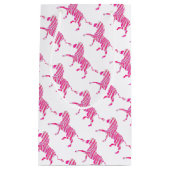 Zebra Hot Pink en White Silhouette Klein Cadeauzakje (Voorkant)