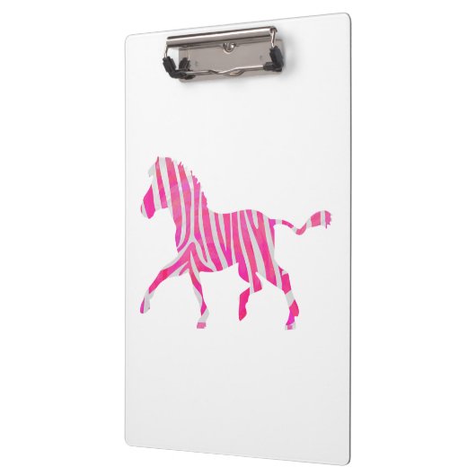 Zebra Hot Pink en White Silhouette Klembord (Links)