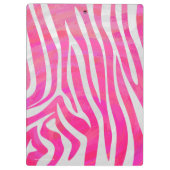 Zebra Hot Pink en White Silhouette Klembord (Achterkant)