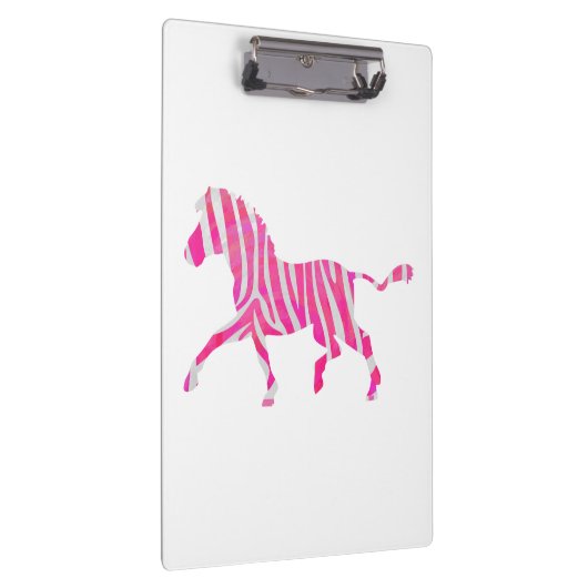 Zebra Hot Pink en White Silhouette Klembord (Rechts)
