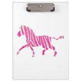 Zebra Hot Pink en White Silhouette Klembord (Voorkant)