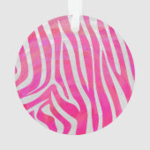 Zebra Hot Pink en White Silhouette Ornament (achterkant)