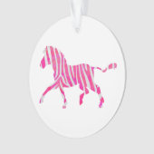 Zebra Hot Pink en White Silhouette Ornament (voorkant)