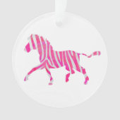 Zebra Hot Pink en White Silhouette Ornament (voorkant)