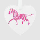Zebra Hot Pink en White Silhouette Ornament (voorkant)