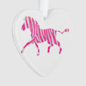 Zebra Hot Pink en White Silhouette Ornament (voorkant)