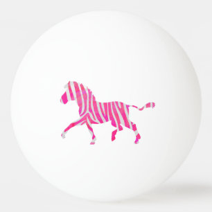 Zebra Hot Pink en White Silhouette Pingpongbal