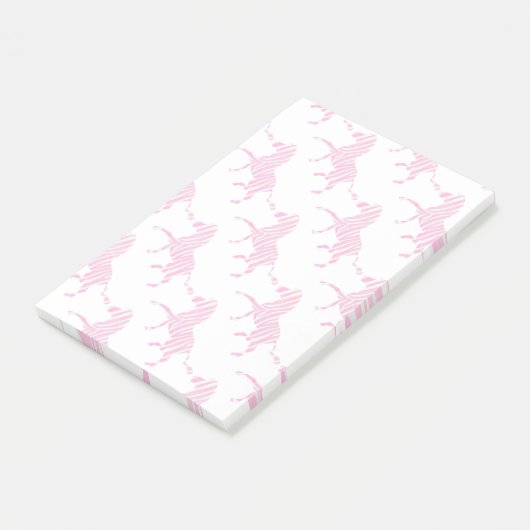 Zebra Hot Pink en White Silhouette Post-it® Notes (Schuin)