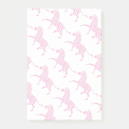 Zebra Hot Pink en White Silhouette Post-it® Notes (Voorkant)