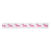Zebra Hot Pink en White Silhouette Satijnen Lint (Voorkant)