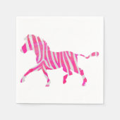 Zebra Hot Pink en White Silhouette Servetten (Voorkant)