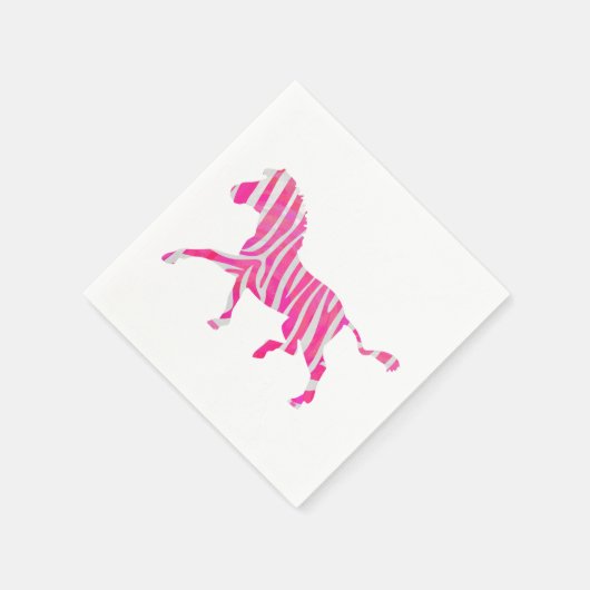 Zebra Hot Pink en White Silhouette Servetten (Hoek)