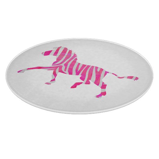 Zebra Hot Pink en White Silhouette Snijplank (Hoek)