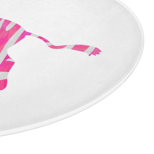Zebra Hot Pink en White Silhouette Snijplank (Hoek)