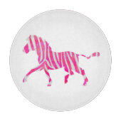 Zebra Hot Pink en White Silhouette Snijplank (Voorkant)