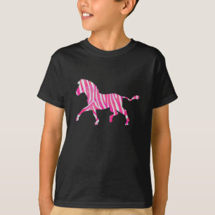 Zebra Hot Pink en White Silhouette T-shirt