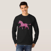 Zebra Hot Pink en White Silhouette T-shirt (Voorkant volledig)