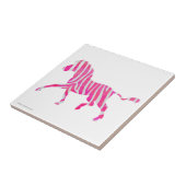 Zebra Hot Pink en White Silhouette Tegeltje (Zijkant)