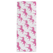 Zebra Hot Pink en White Silhouette Wijn Cadeautas (Voorkant)