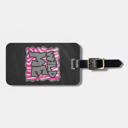 Zebra Hot Pink en White Wild Me Bagagelabel (Voorkant horizontaal)