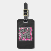 Zebra Hot Pink en White Wild Me Bagagelabel (Voorkant verticaal)
