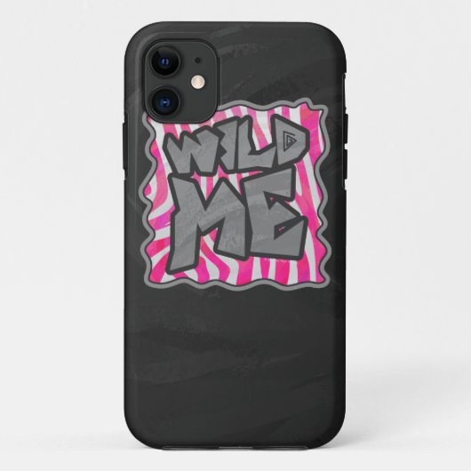 Zebra Hot Pink en White Wild Me Case-Mate iPhone Case (Achterkant)