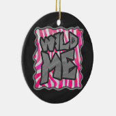 Zebra Hot Pink en White Wild Me Keramisch Ornament (Rechts)